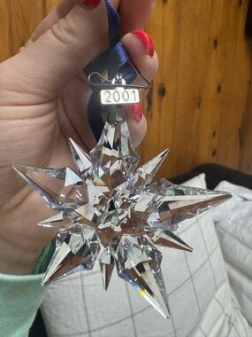 Swarovski Clear Crystal Star Ornament with 2001 Charm